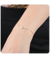Eye Shape with Round CZ Silver Bracelet BRS-541-GP